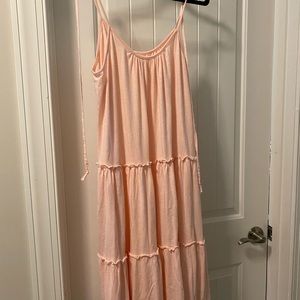 Spaghetti strap tiered ruffle casual dress